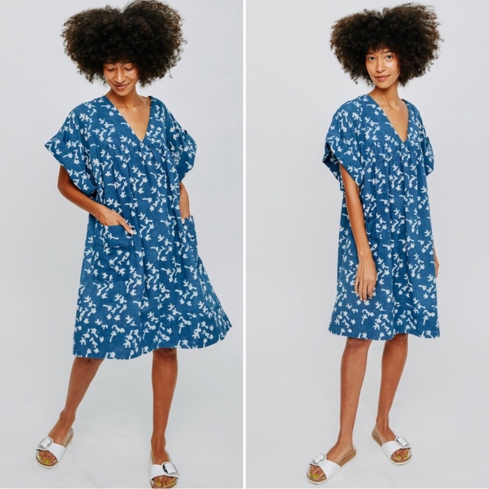 Mirth Belem Coverup Dress Indigo Coral size XL